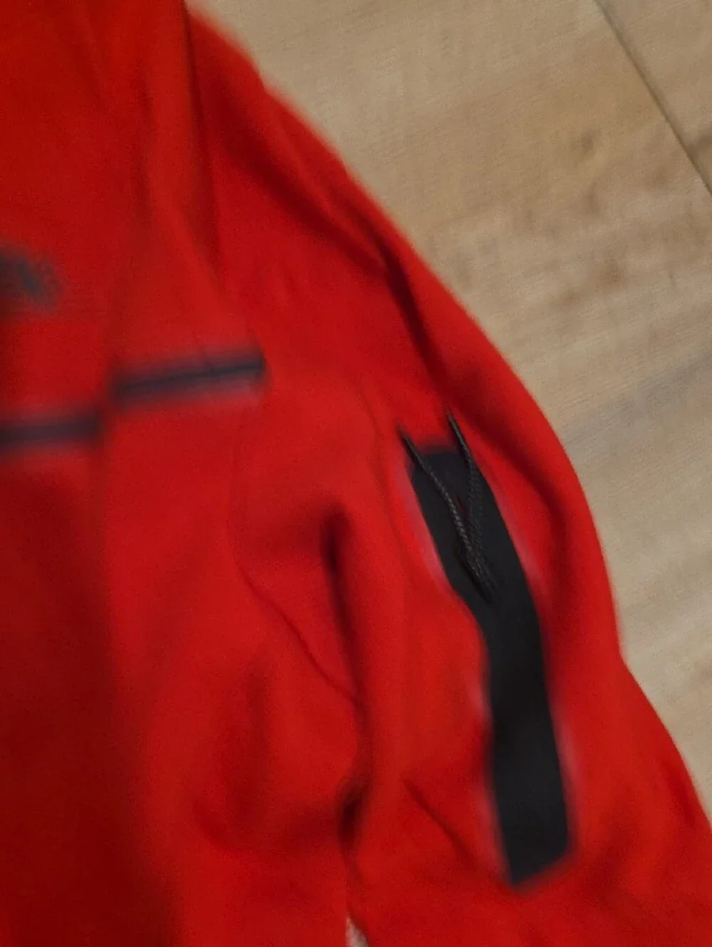 Nike Men’s Red Hooded Performance Zip Jacket with Black Trim